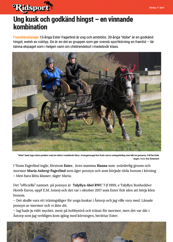 Ridsport April 2019