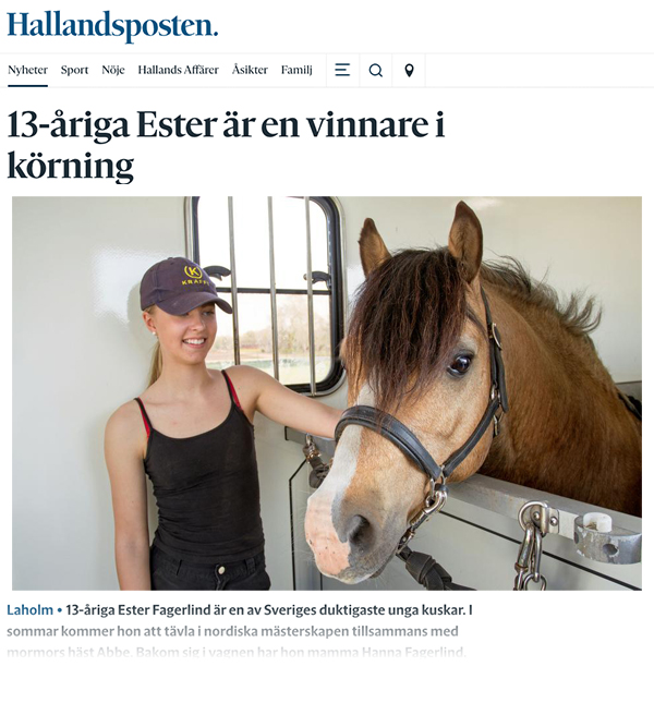 Hallandsposten Ester ar en Vinnare i Korning